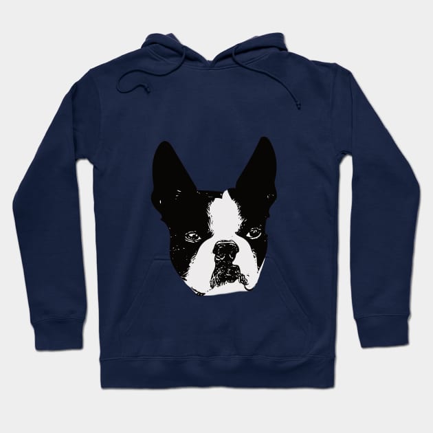 Boston Bull Terrier Face Hoodie by DoggyStyles